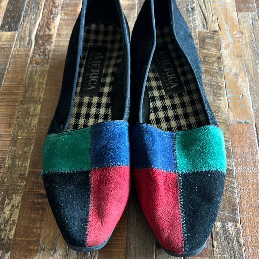 Vintage Perry Ellis Red and Blue Flats Slip-On Loafers